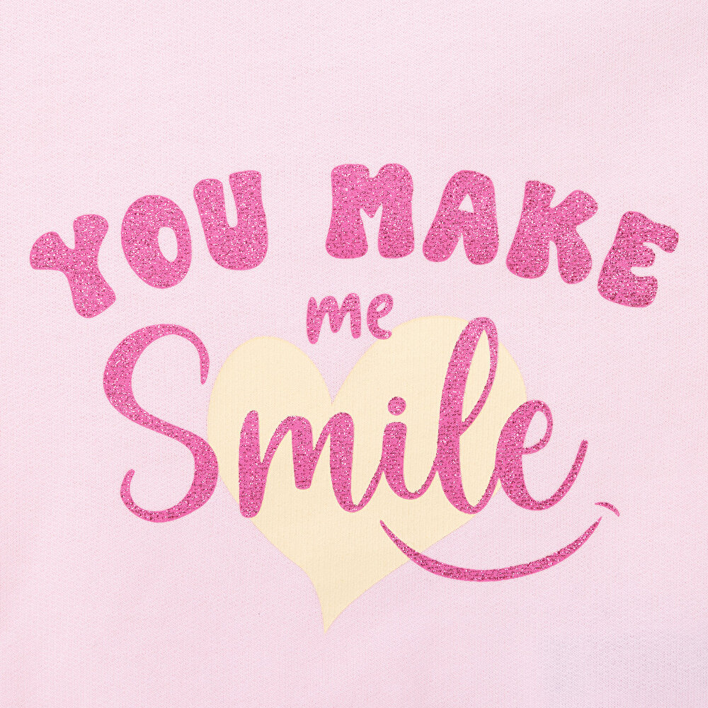 Basic Az Şardonlu Aslan Desenli Sweatshirt Kız Bebek