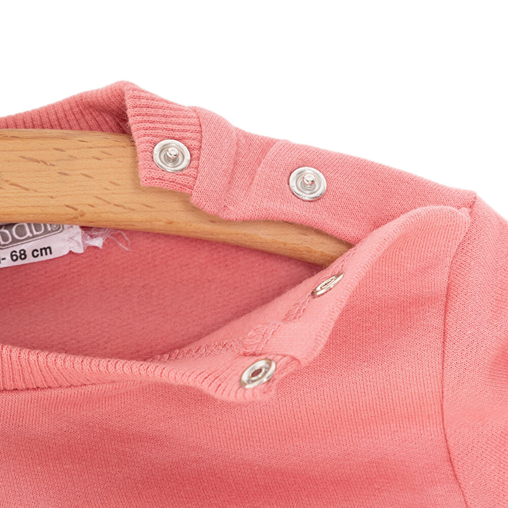 Basic Az Şardonlu Ayıcık Desenli Sweatshirt Kız Bebek