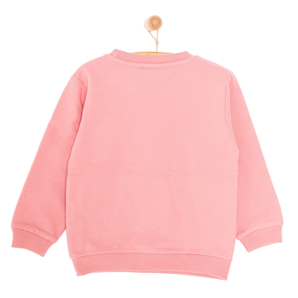 Basic Az Şardonlu Ayıcık Desenli Sweatshirt Kız Bebek