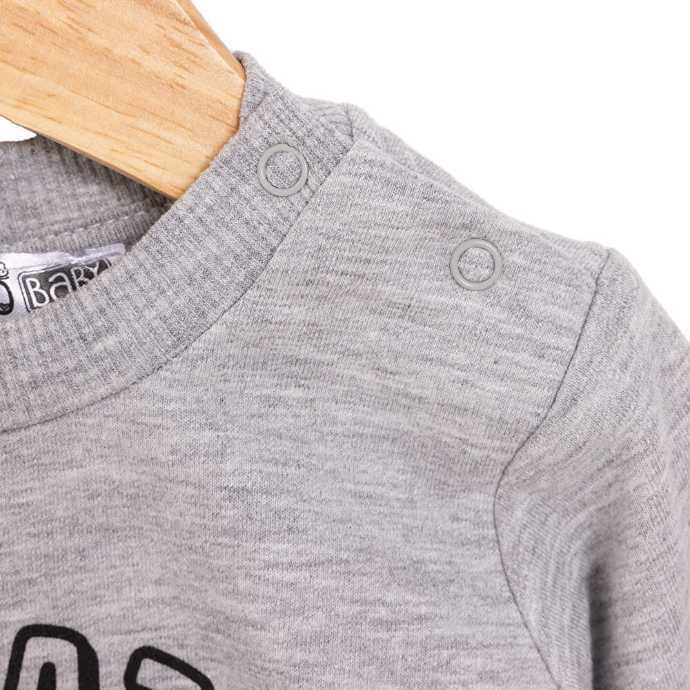 Erkek Bebek Sweatshirt Şardonlu Dinokater Desenli Bisiklet Yaka Uzun Kol