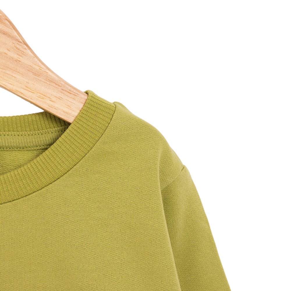 Basic Az Şardonlu Monster Desenli Sweatshirt