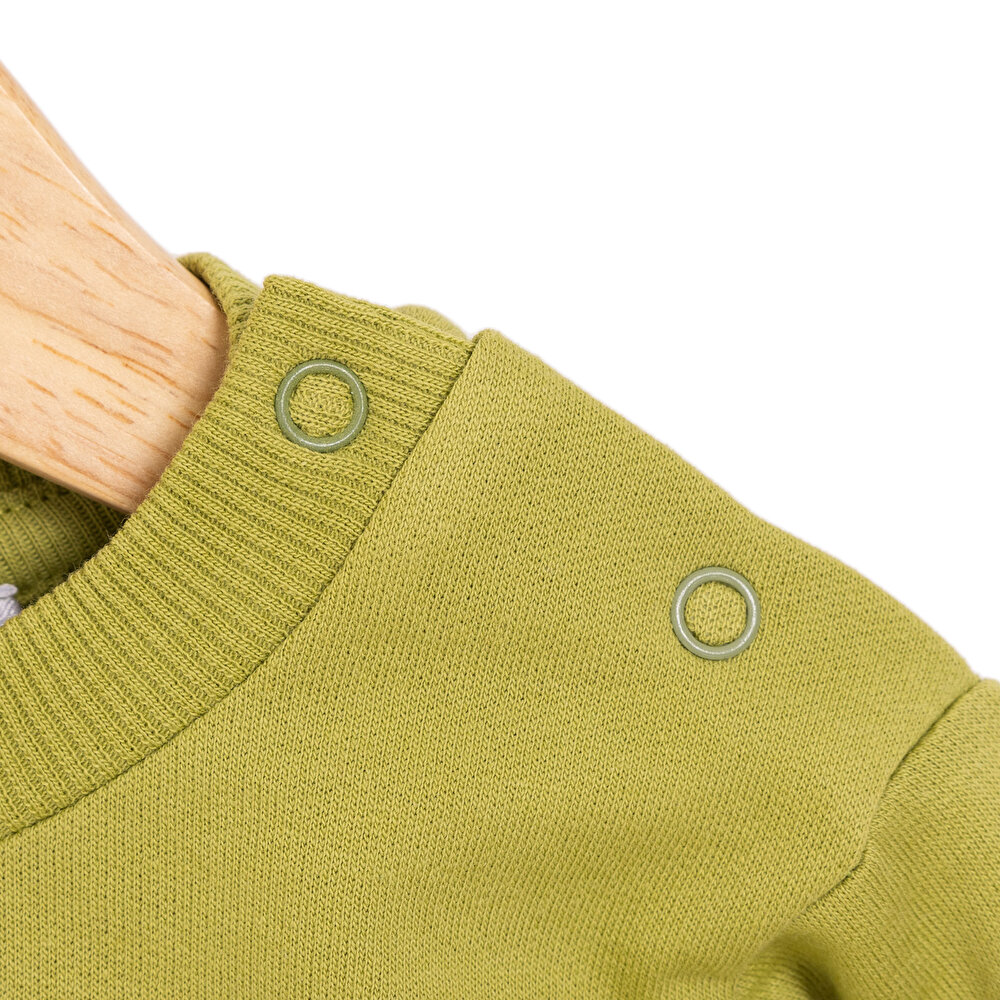 Basic Az Şardonlu Monster Desenli Sweatshirt
