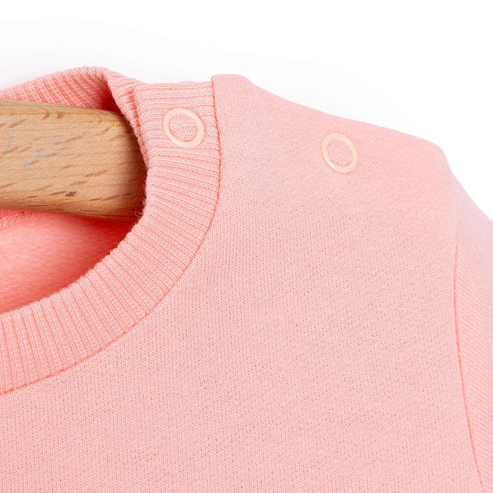 Basic Az Şardonlu Papatya Desenli Sweatshirt Kız Bebek