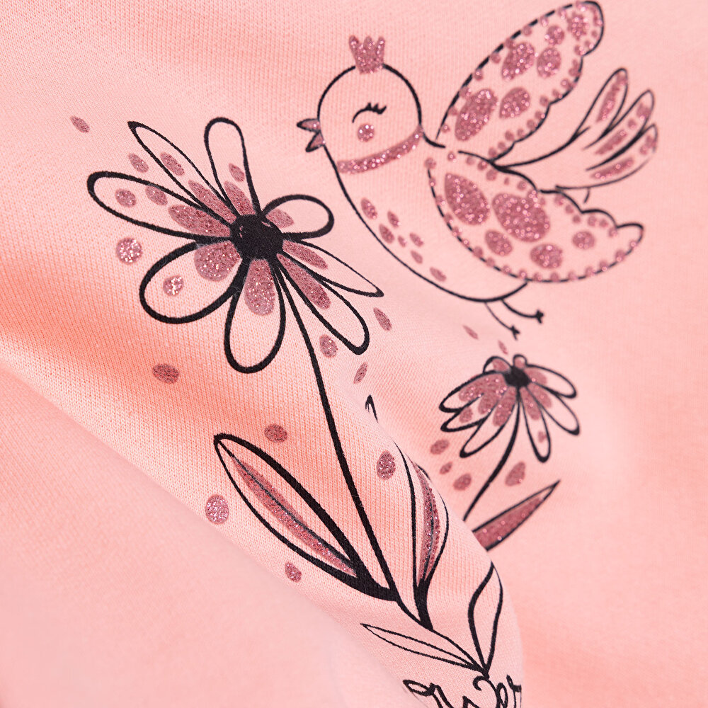 Basic Az Şardonlu Papatya Desenli Sweatshirt Kız Bebek