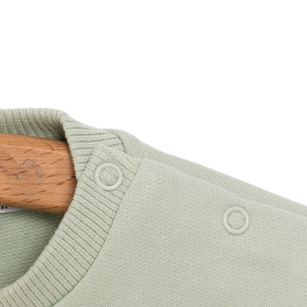 Basic Az Şardonlu Penguen Desenli Sweatshirt Kız Bebek