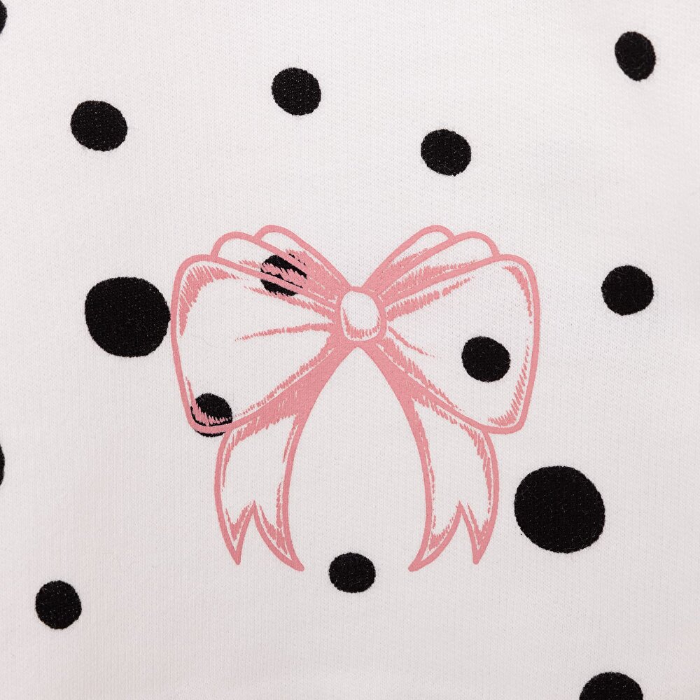 Basic Az Şardonlu Puantiye Desenli Sweatshirt Kız Bebek