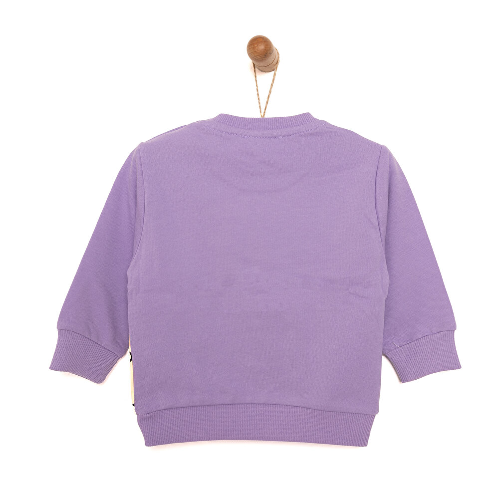 Basic Az Şardonlu Sevimli Tavşan Desenli Sweatshirt Kız Bebek