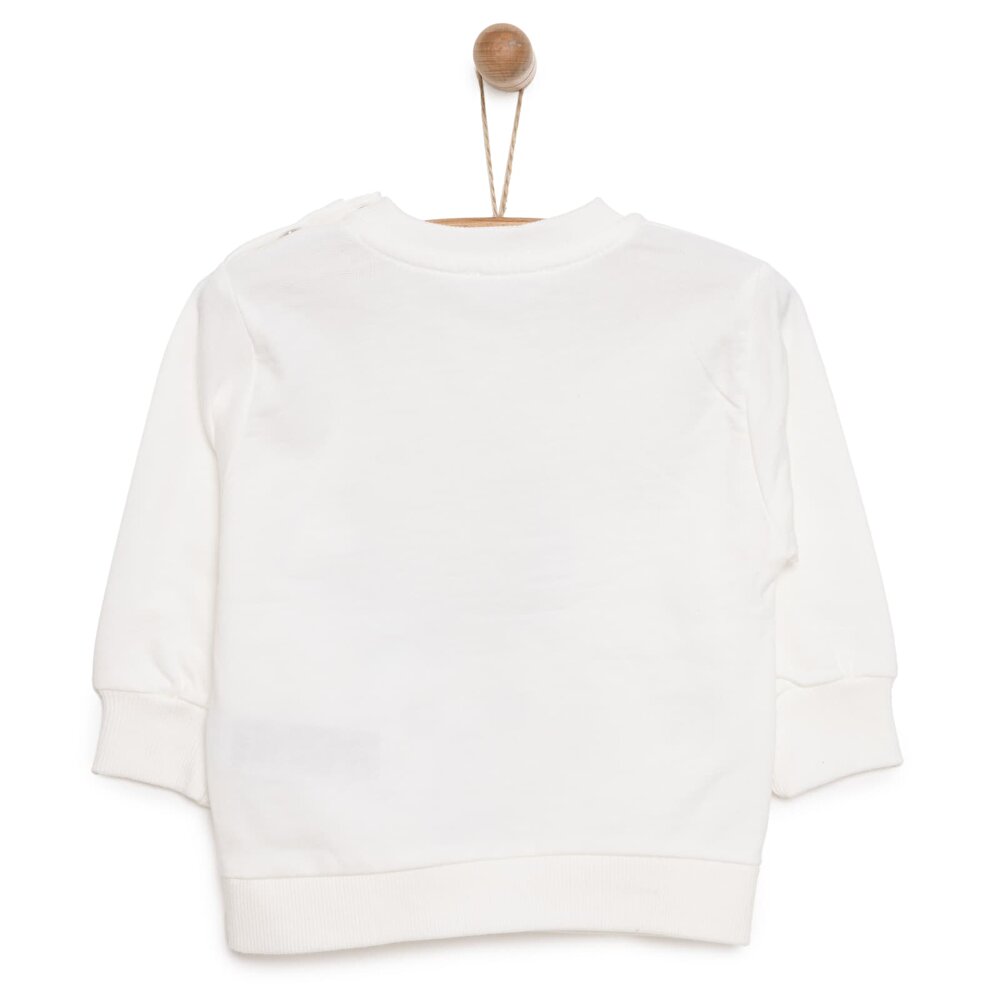 Basic Az Şardonlu Tavşan Desenli Sweatshirt Kız Bebek