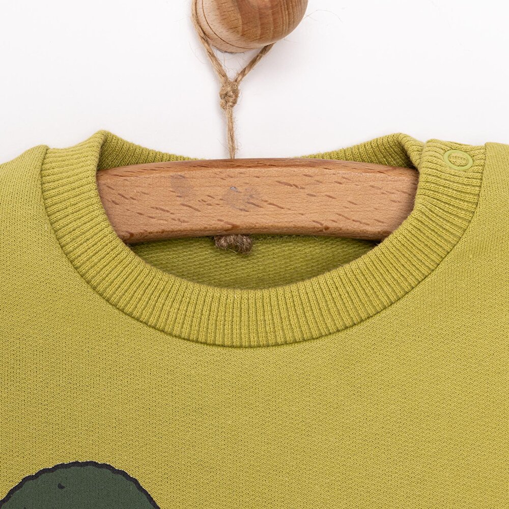 Basic Az Şardonlu Tilki Desenli Sweatshirt Erkek Bebek