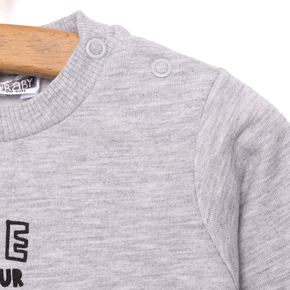 Basic Az Şardonlu Tilki Desenli Sweatshirt Kız Bebek