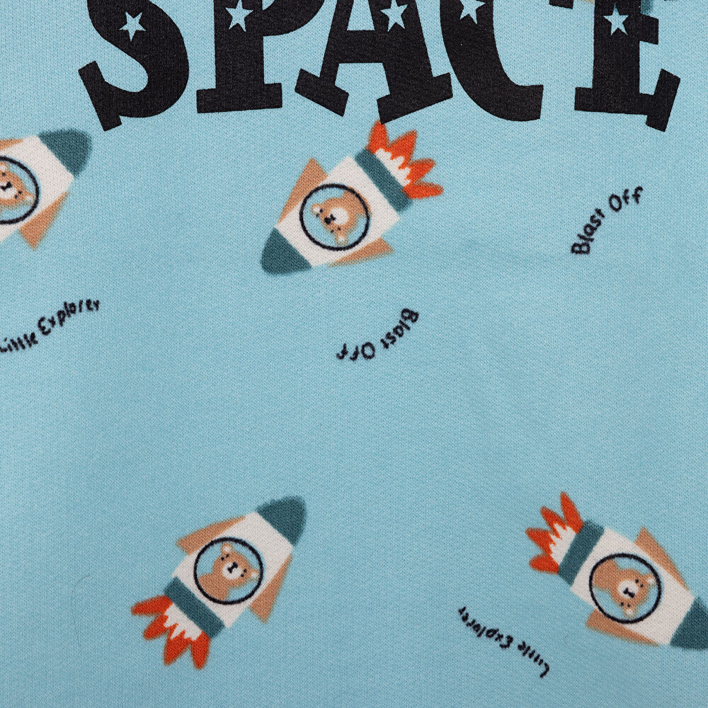 Basic Az Şardonlu Uzay Temalı Sweatshirt Erkek Bebek