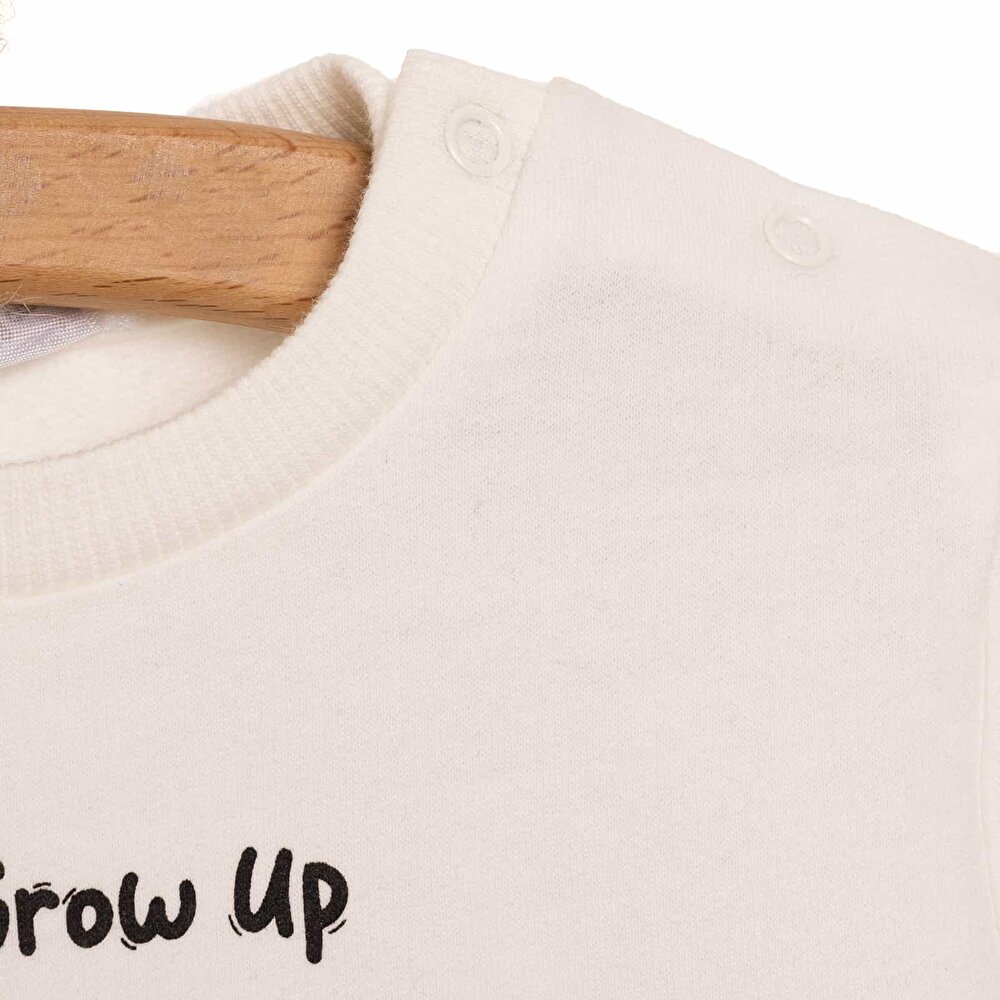 Basic Az Şardonlu Zürafa Desenli Sweatshirt Erkek Bebek