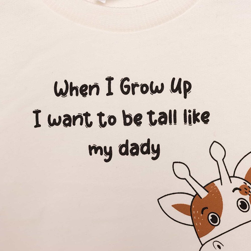 Basic Az Şardonlu Zürafa Desenli Sweatshirt Erkek Bebek