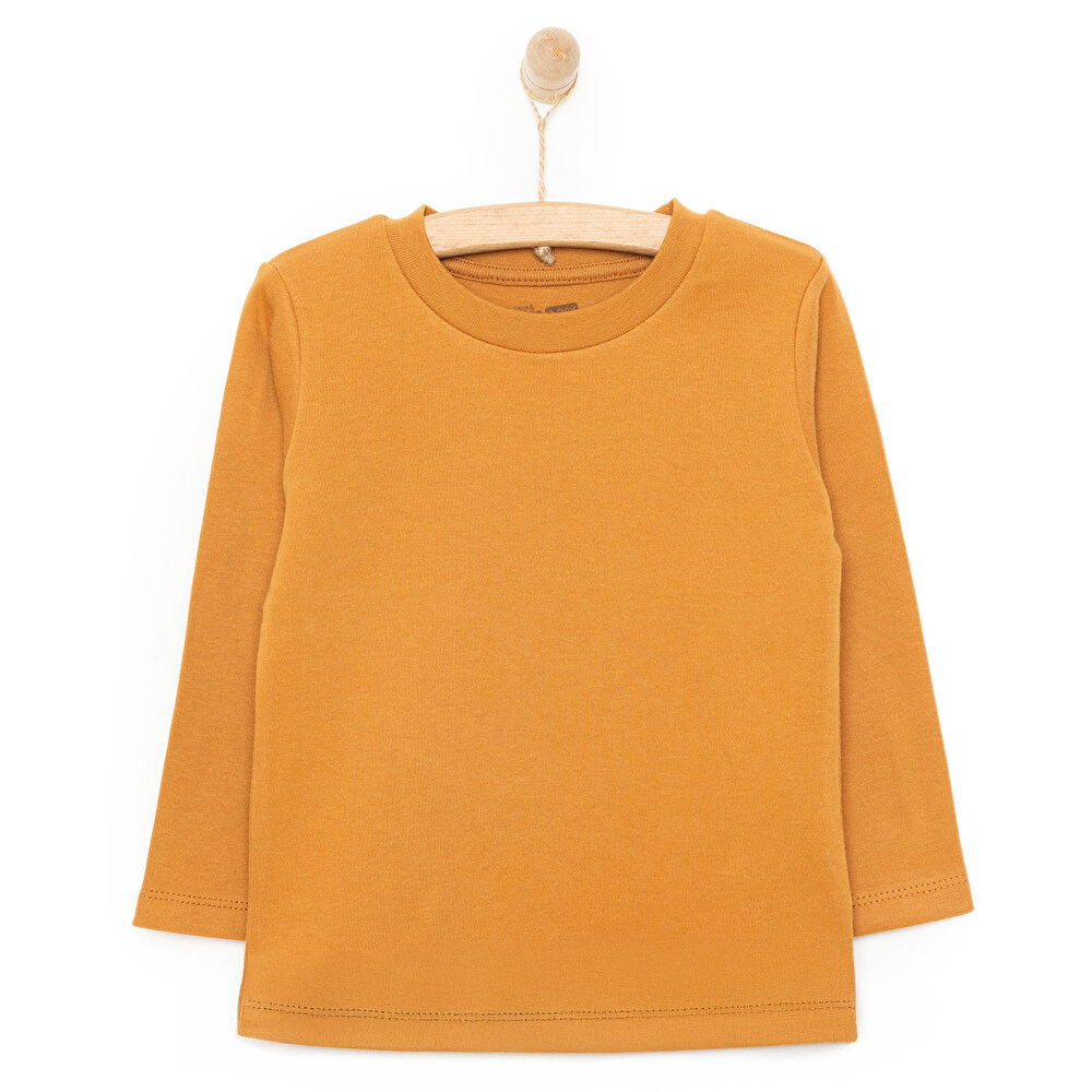 Basic Balon Desenli İnterlok  Uzun kol Tshirt Erkek Bebek