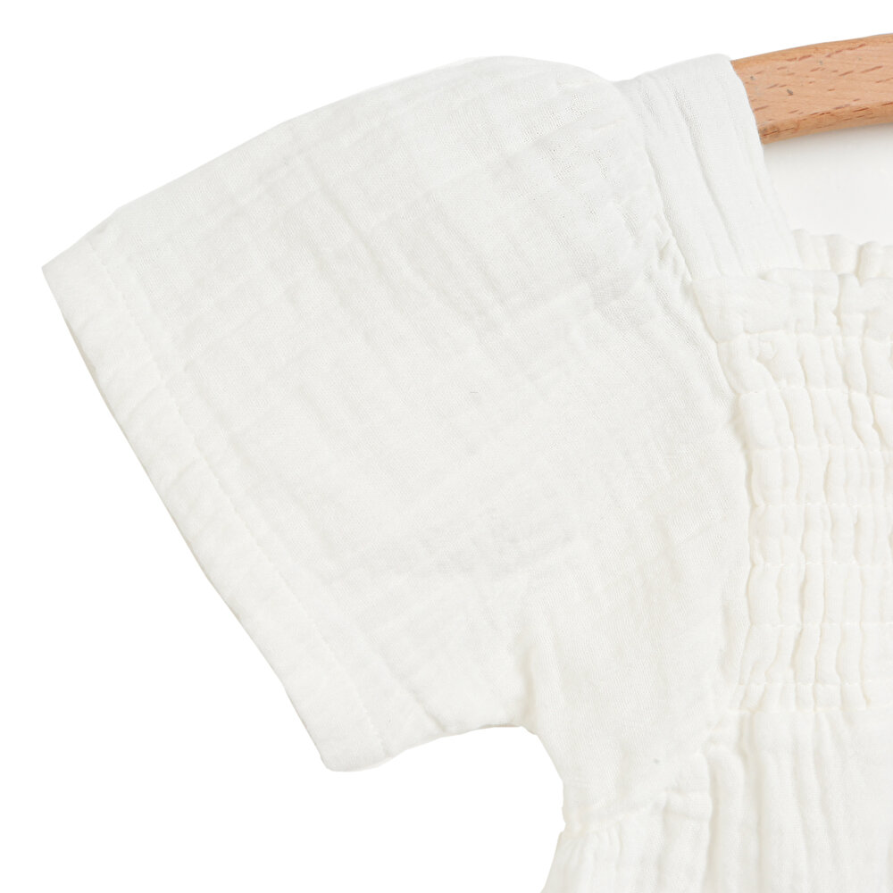 Basic Balon Kollu Poplin Bluz Kız Bebek