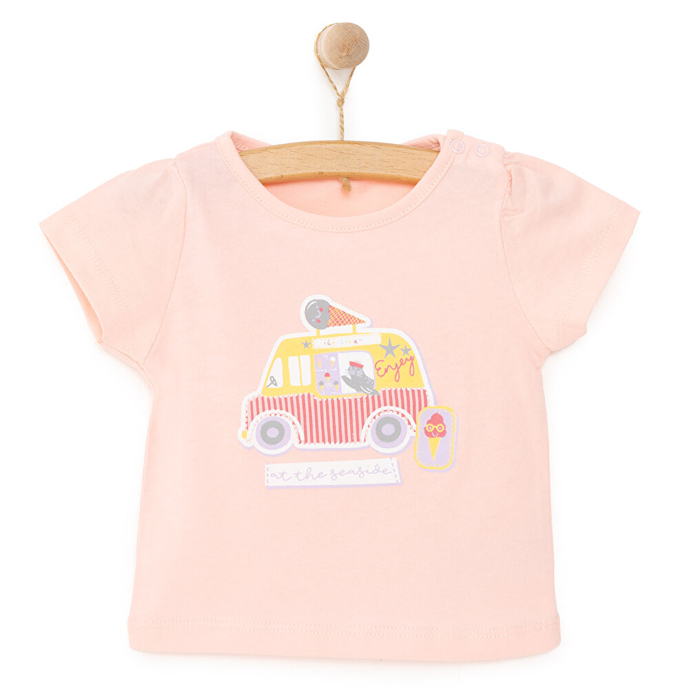 Basic Baskılı  Tshirt Kız Bebek