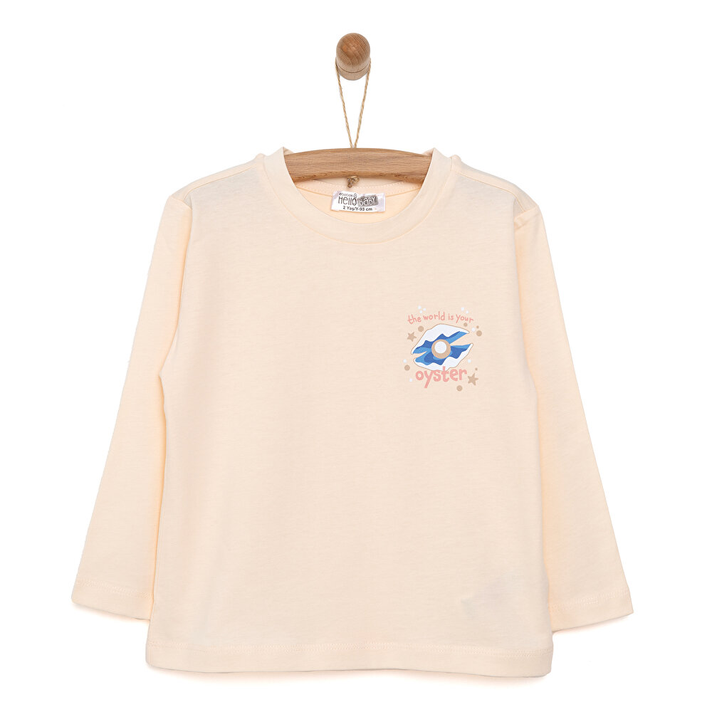 Basic Baskılı Uzun Kol Tshirt Kız Bebek