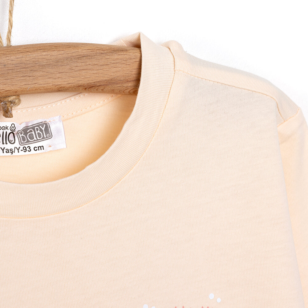 Basic Baskılı Uzun Kol Tshirt Kız Bebek