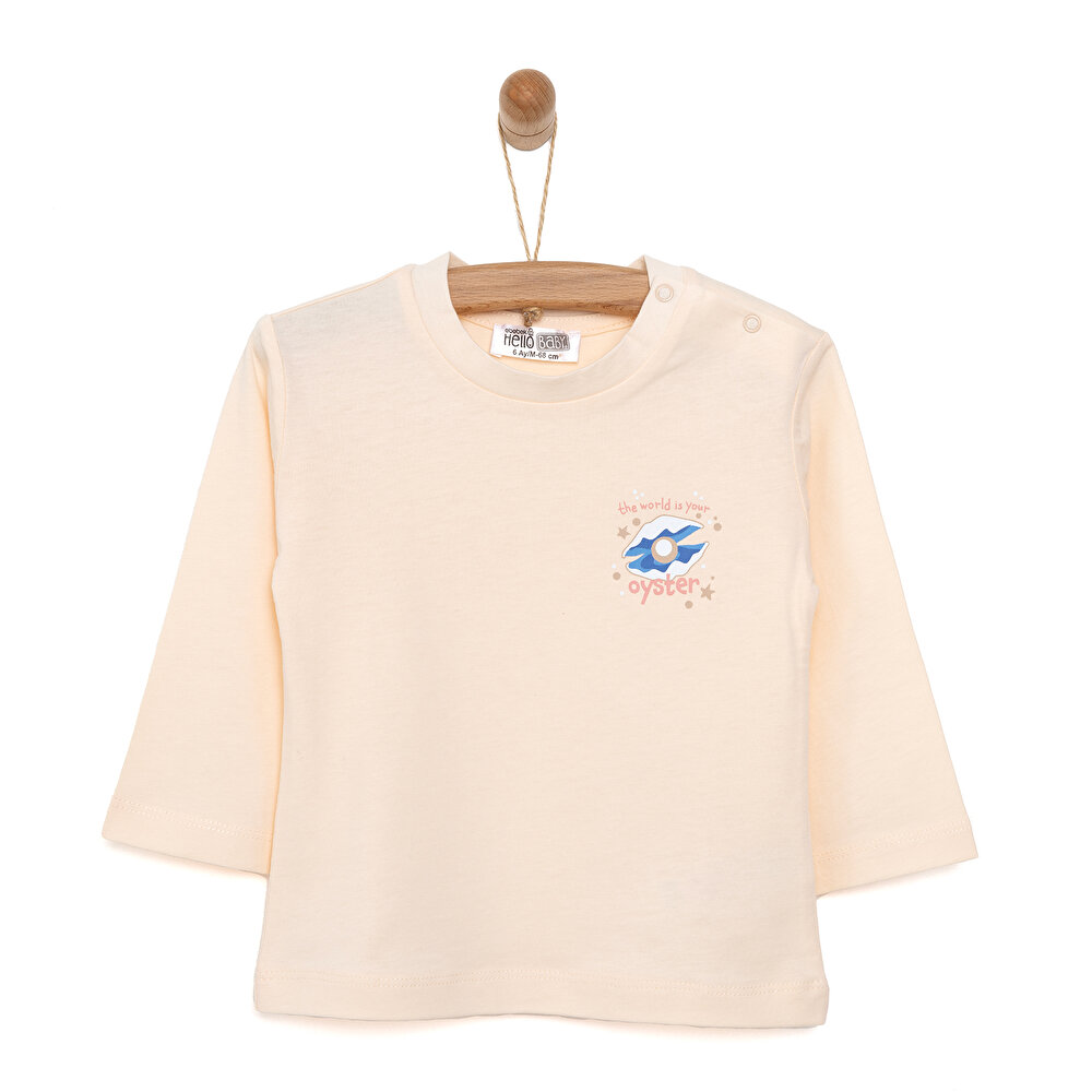 Basic Baskılı Uzun Kol Tshirt Kız Bebek