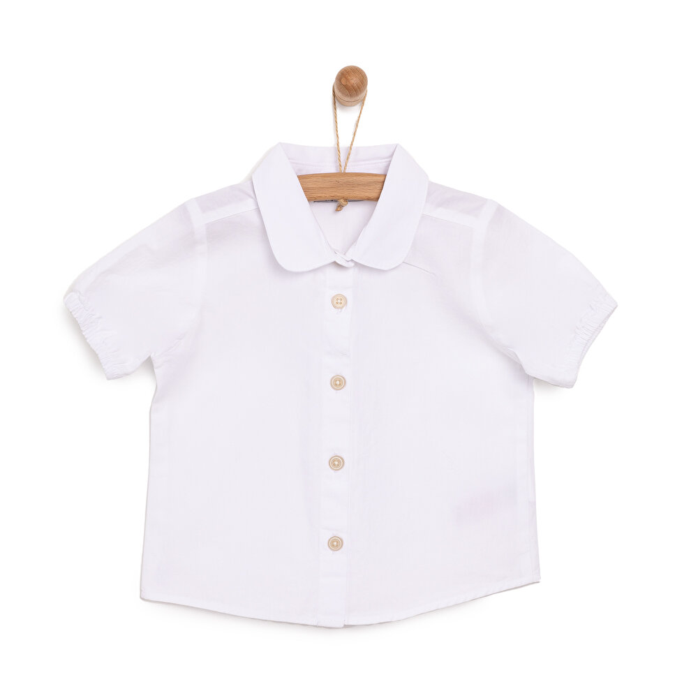 Basic Bebe Yaka Kısa Kol Gömlek Kız Bebek