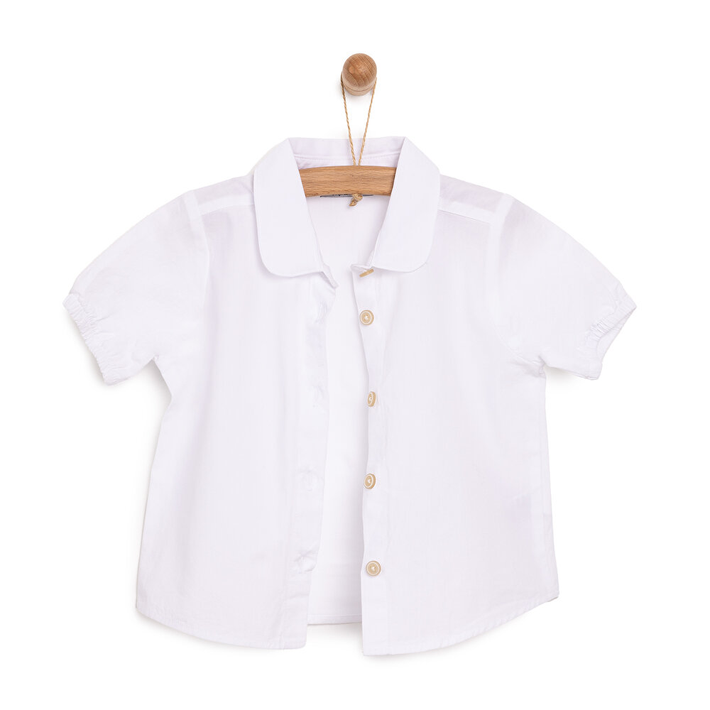 Basic Bebe Yaka Kısa Kol Gömlek Kız Bebek