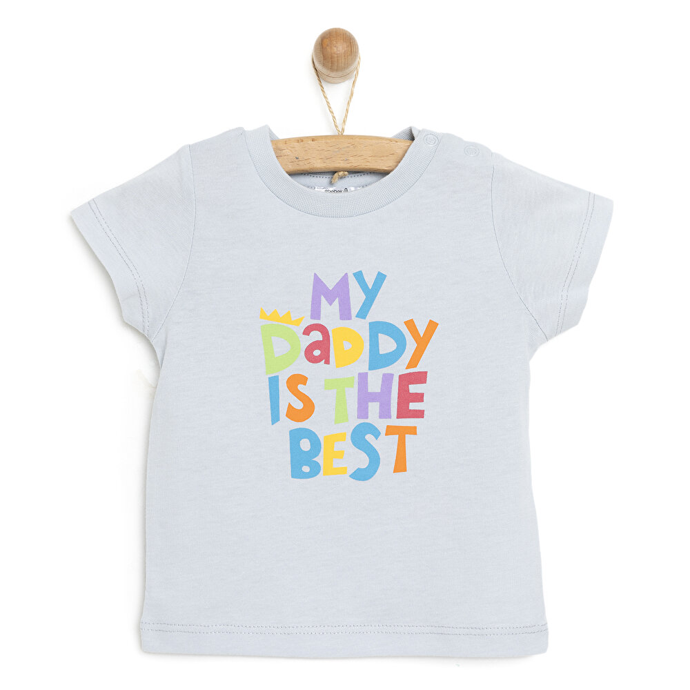 Basic Best Daddy Baskılı  Tshirt Erkek Bebek