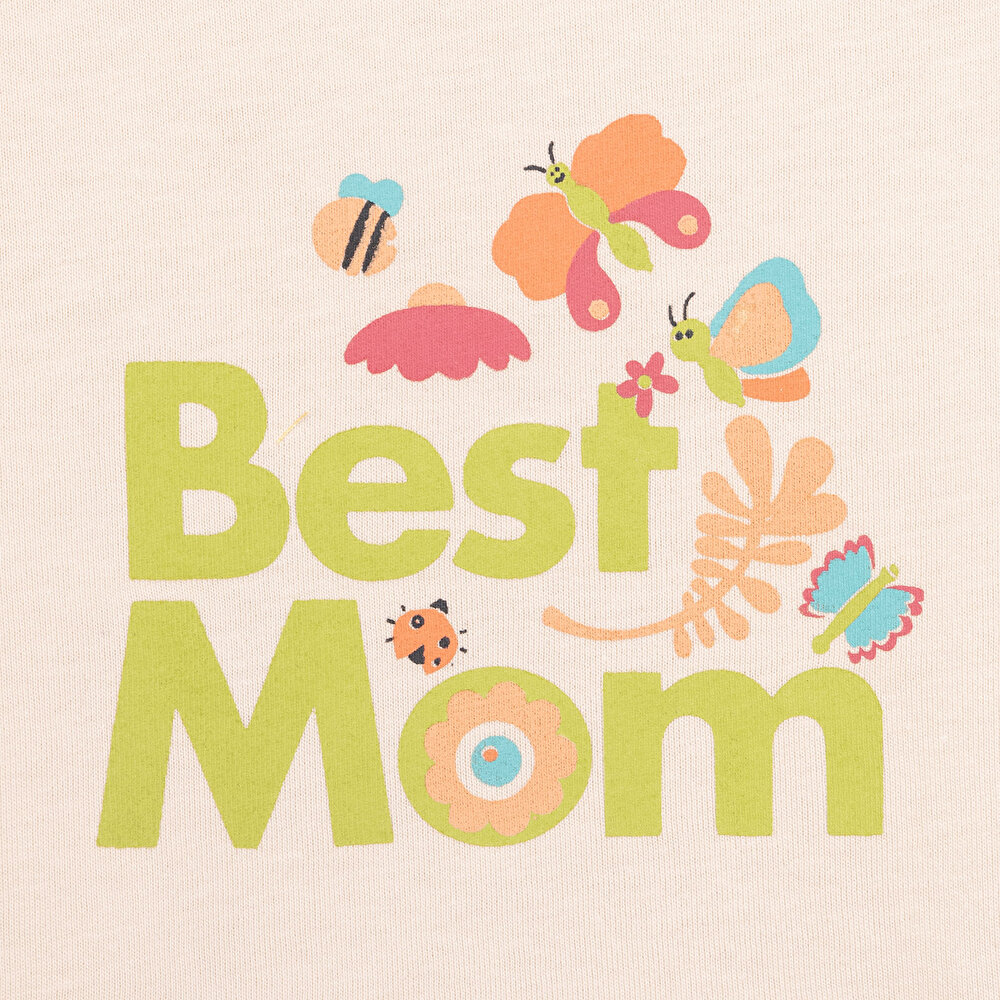 Basic Best Mom Baskılı Tshirt Kız Bebek