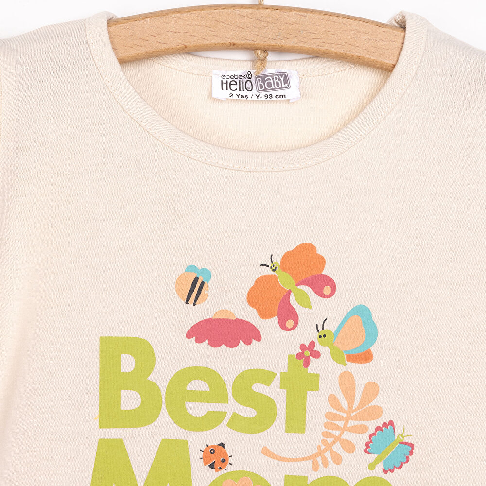 Basic Best Mom Baskılı Tshirt Kız Bebek
