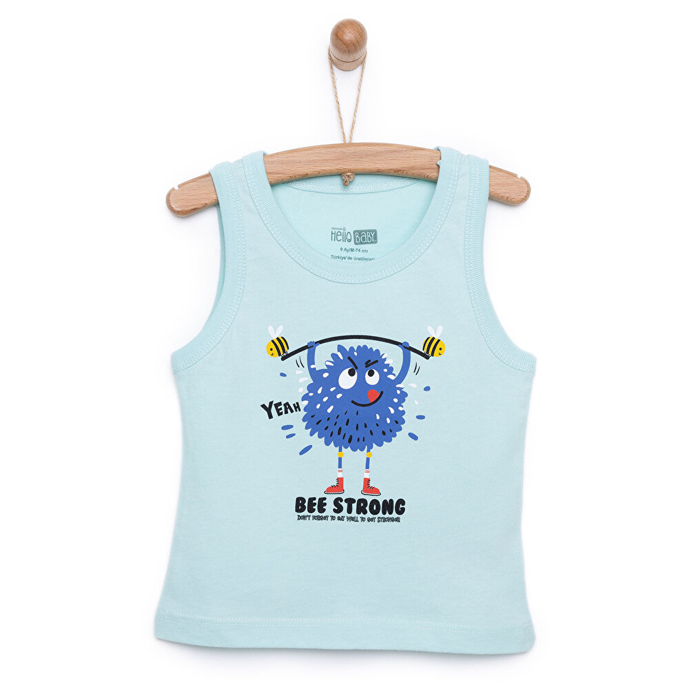 Basic Canavar Baskılı Atlet Tshirt Erkek Bebek