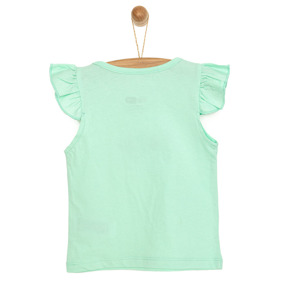 Basic Çiçek Baskılı Atlet Tshirt Kız Bebek