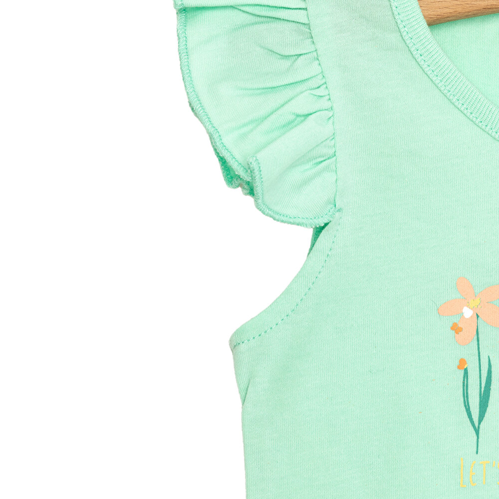 Basic Çiçek Baskılı Atlet Tshirt Kız Bebek