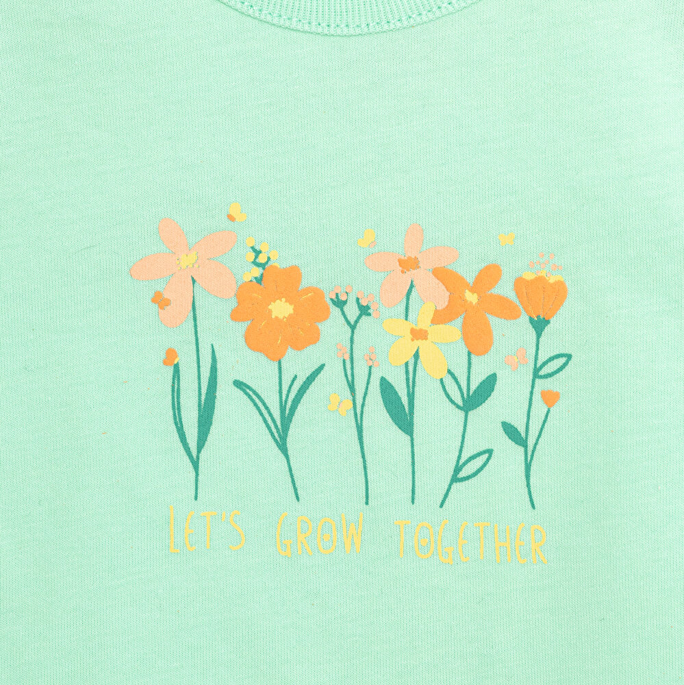 Basic Çiçek Baskılı Atlet Tshirt Kız Bebek