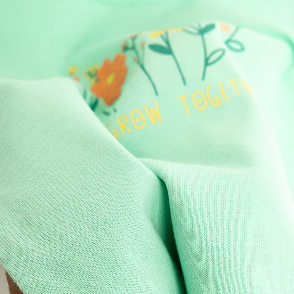 Basic Çiçek Baskılı Atlet Tshirt Kız Bebek