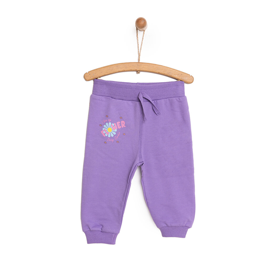 Basic Çiçek Baskılı Az Şardonlu Eşofman Alt Unisex