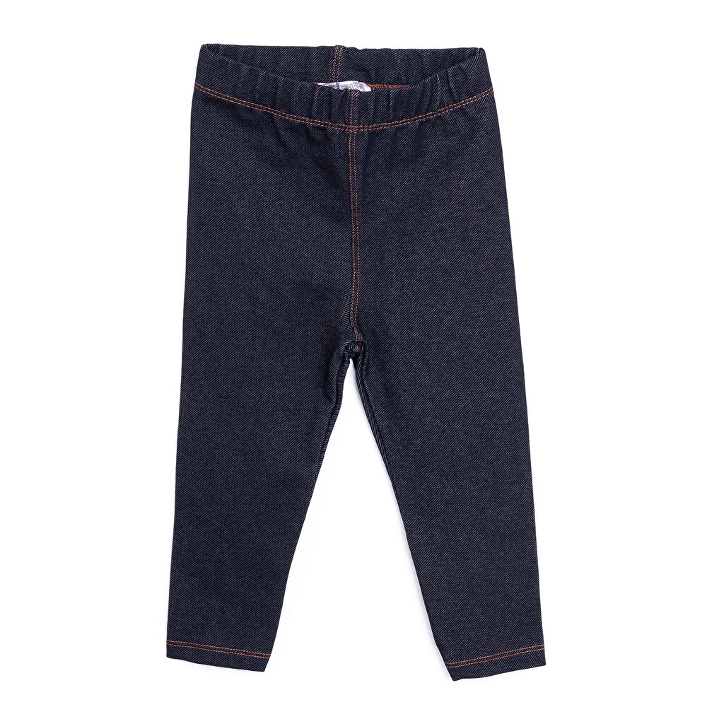 Basic Denim Görünümlü Tayt Kız Bebek