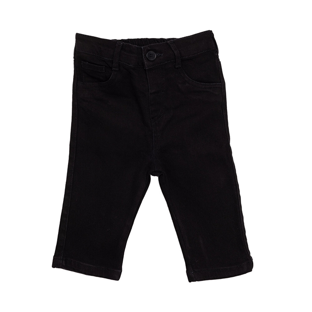 Basic Elastik Bel Bantlı Denim Pantolon Erkek Bebek