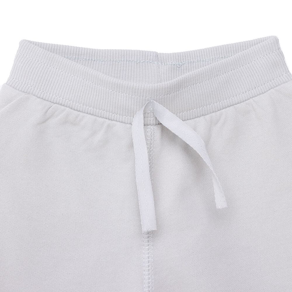 Erkek Bebek Eşofman Alt Şardonlu Kumaş Ribana Paça Gri