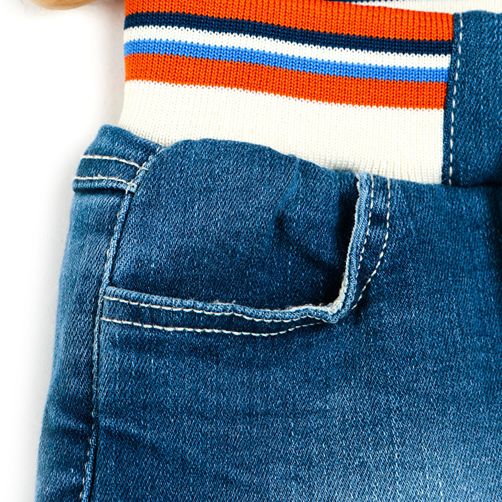 Basic Erkek Bebek Lastikli Denim Şort Erkek Bebek