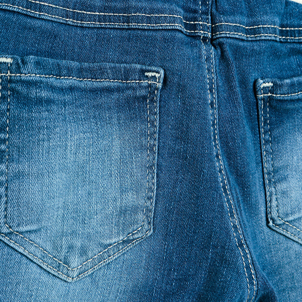 Basic Erkek Bebek Lastikli Denim Şort Erkek Bebek