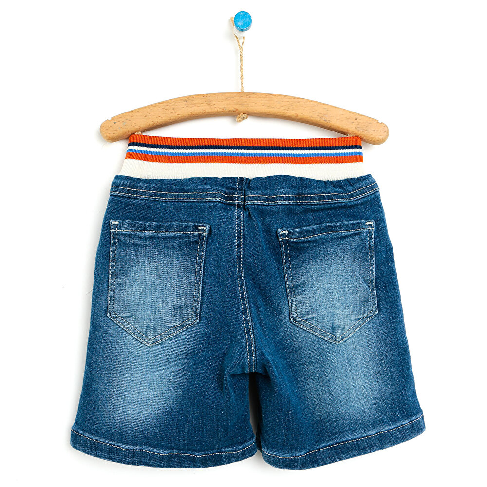 Basic Erkek Bebek Lastikli Denim Şort Erkek Bebek