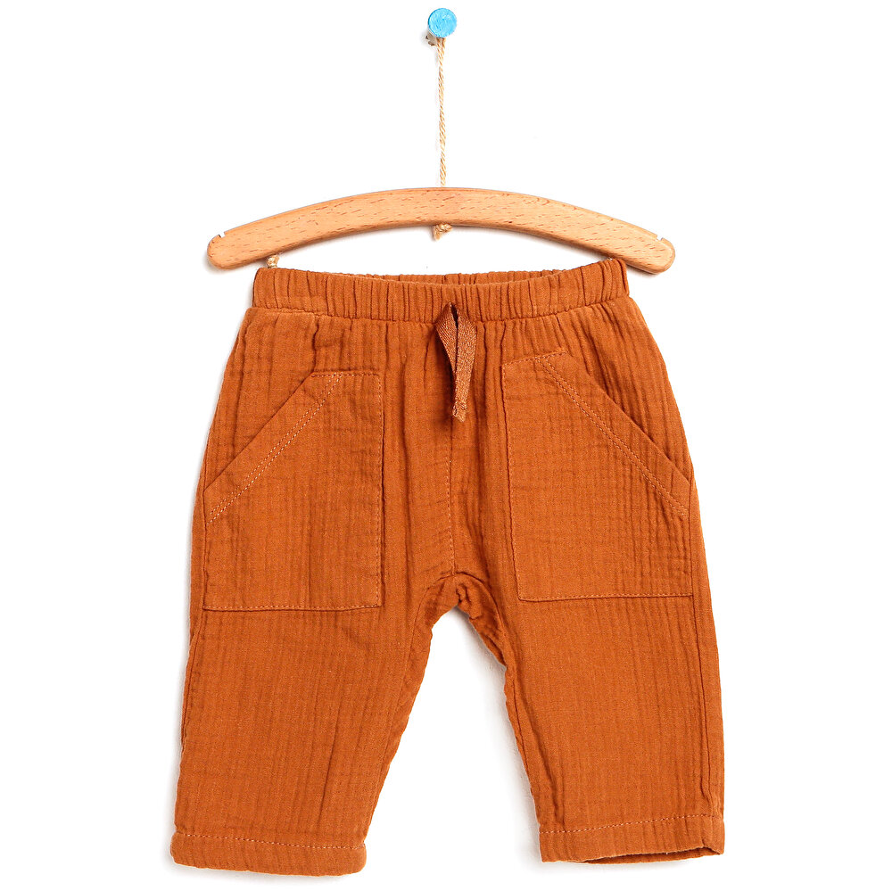 Basic Erkek Bebek Ön Cepli Dokuma Pantolon Erkek Bebek