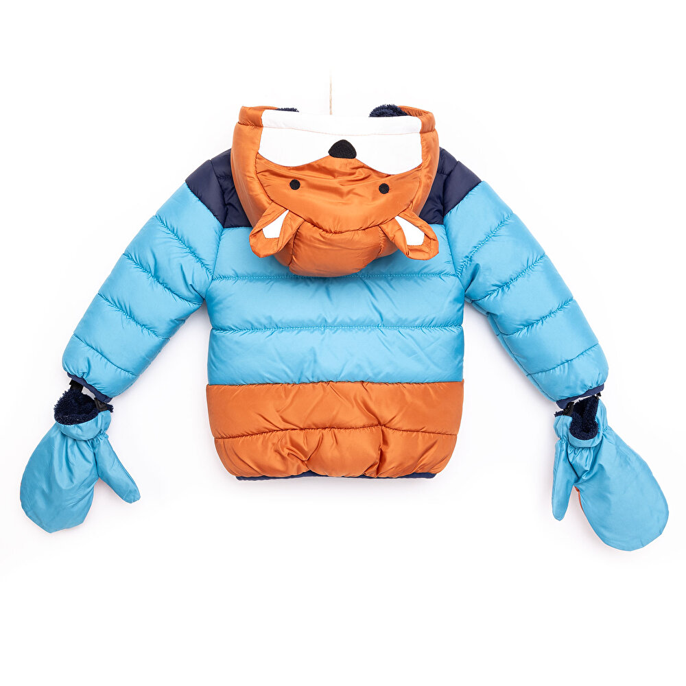 Basic Erkek Blok Desenli Tilki Eldivenli Mont Erkek Bebek