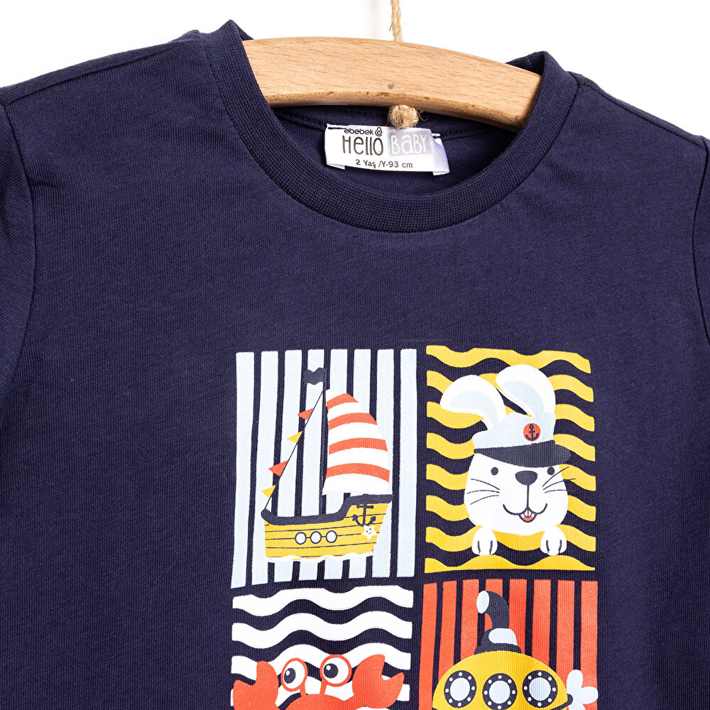 Basic Erkek Hayvan Baskılı Şortlu Takım Erkek Bebek