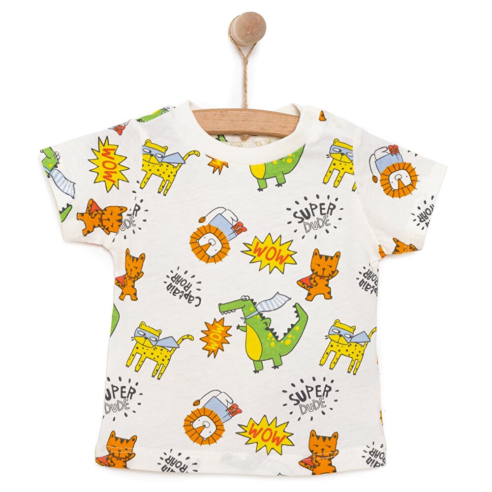 Basic Erkek Hayvan Baskılı T-Shirt Erkek Bebek