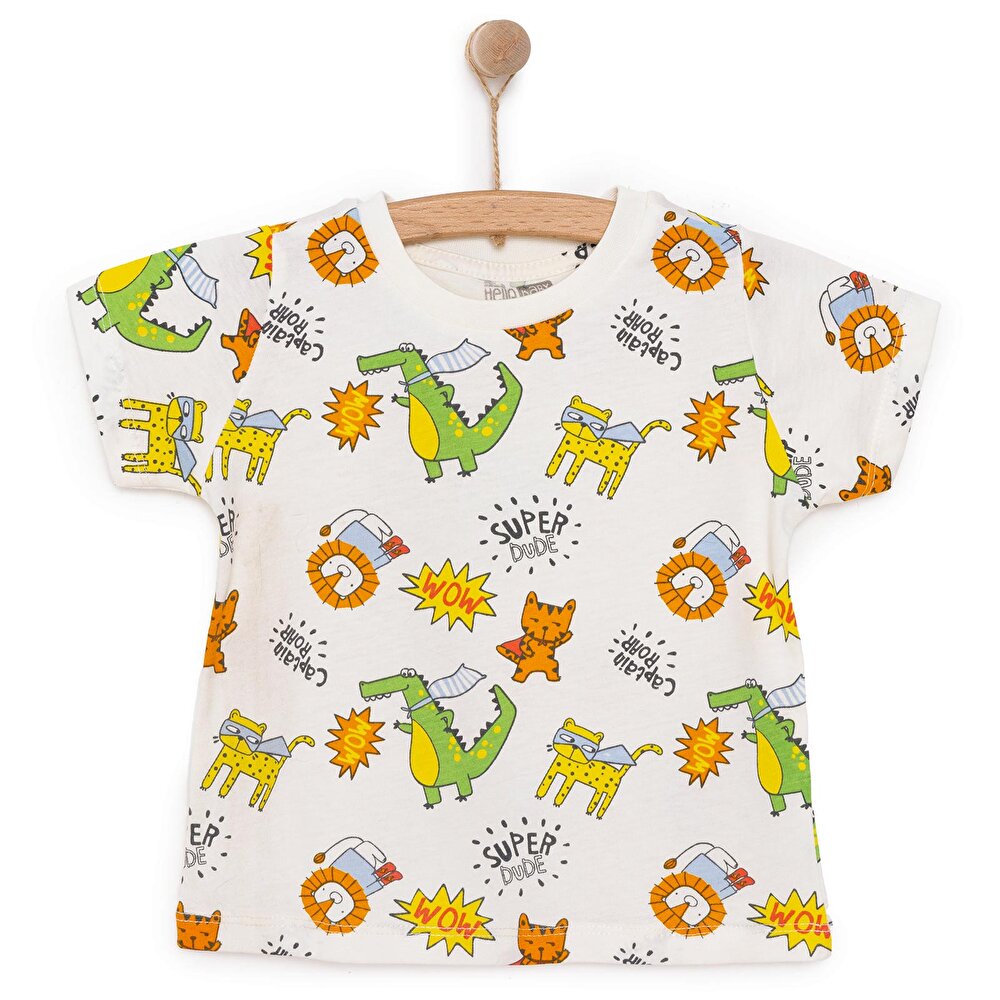 Basic Erkek Hayvan Baskılı T-Shirt Erkek Bebek