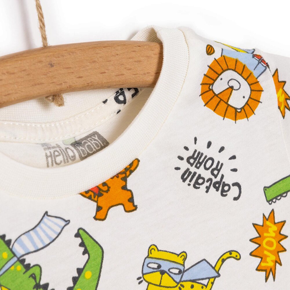 Basic Erkek Hayvan Baskılı T-Shirt Erkek Bebek