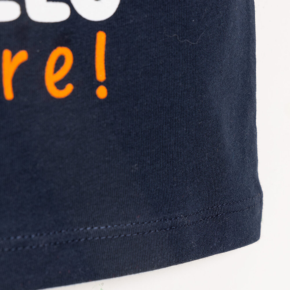 Basic Erkek Hello Balina Baskılı T-Shirt Erkek Bebek