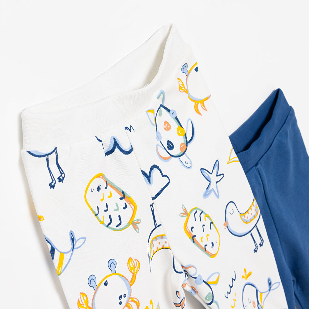 Basic Erkek Kaplumbağa Desenli 2li Patiksiz Alt Erkek Bebek