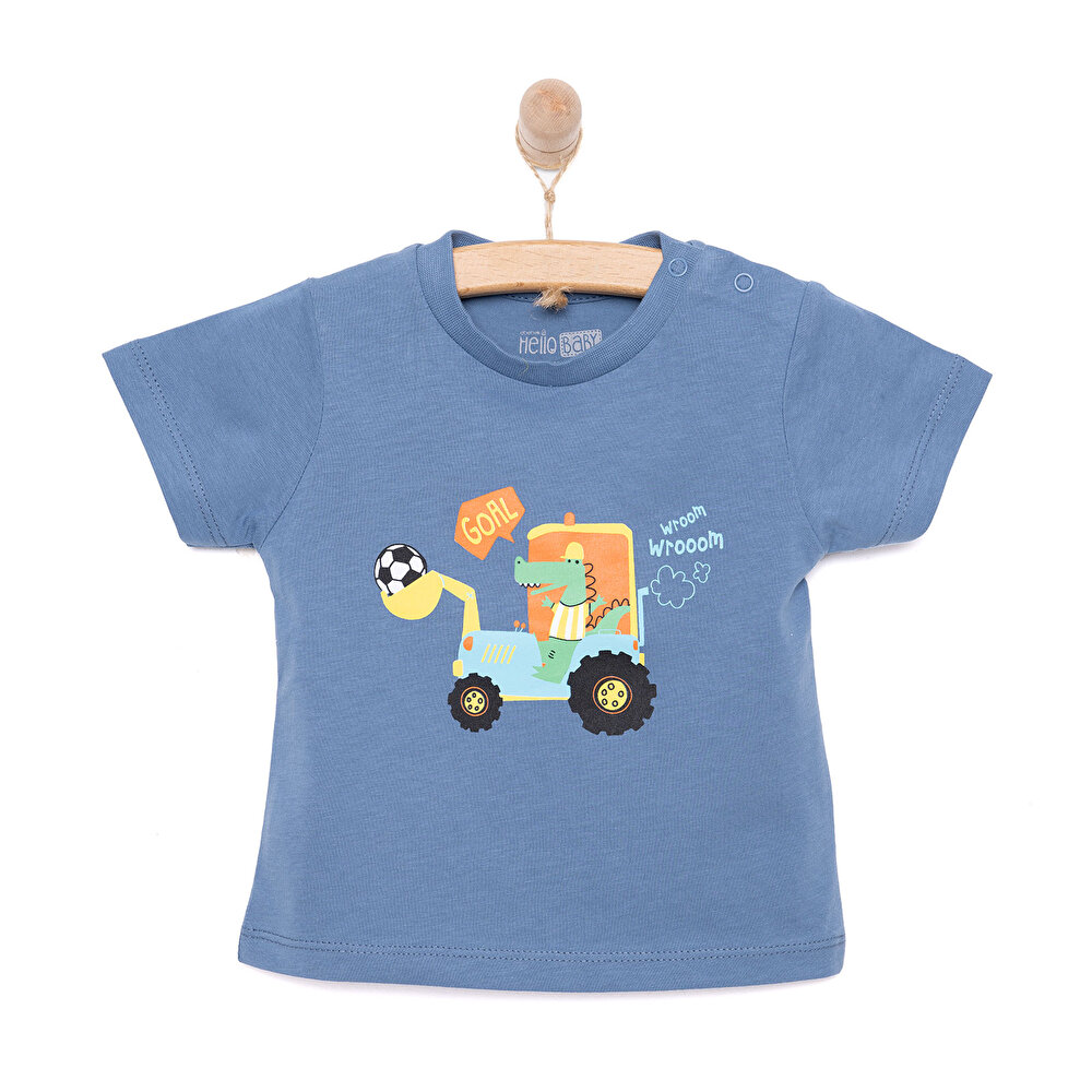 Basic Erkek Kepçe Arabası Baskılı T-Shirt Erkek Bebek