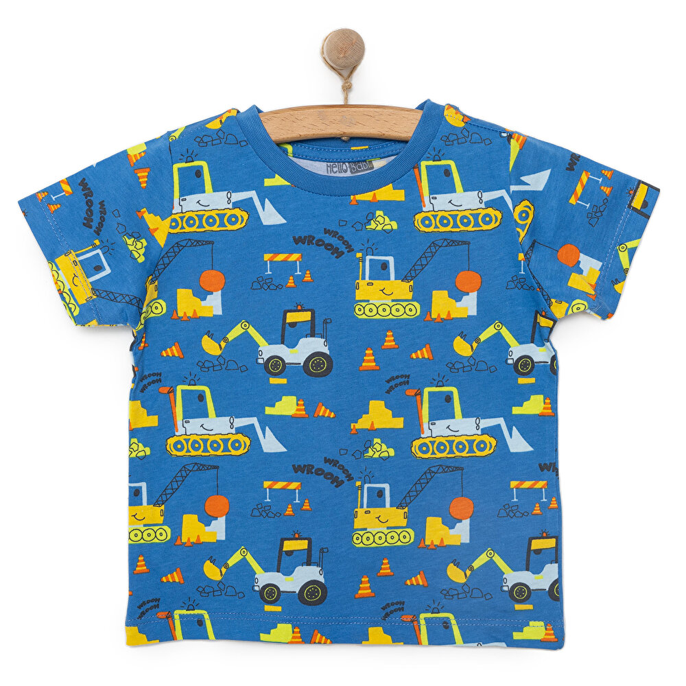 Basic Erkek Kepçe Desenli T-Shirt Erkek Bebek